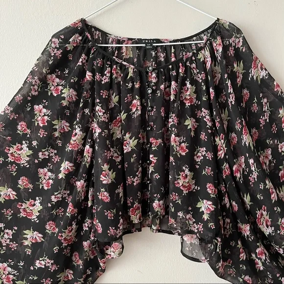 Floral balloon sleeve blouse - Picture 4 of 9